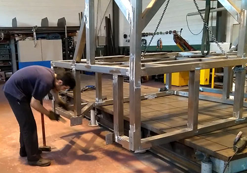 Alimentación estructura máquina embotellada